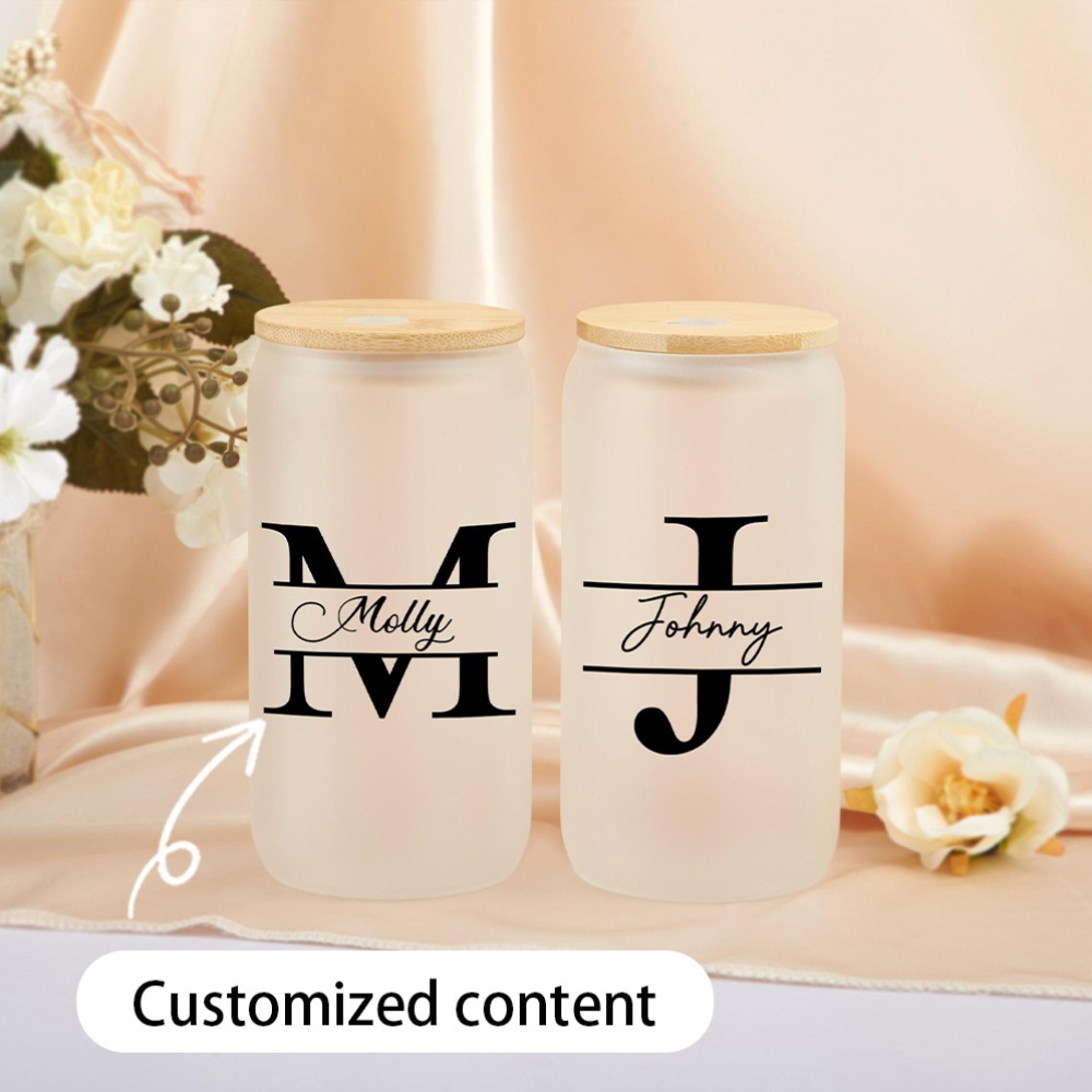 Coffee Equipment With Name - Персонализированный стакан из матового стекла с